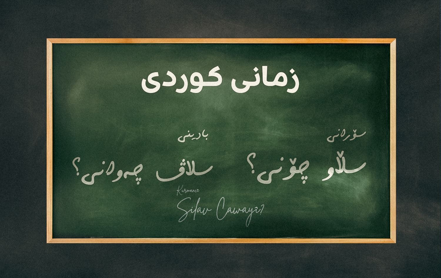 لوحة تعبيرية عن تعليم اللغة الكوردية
