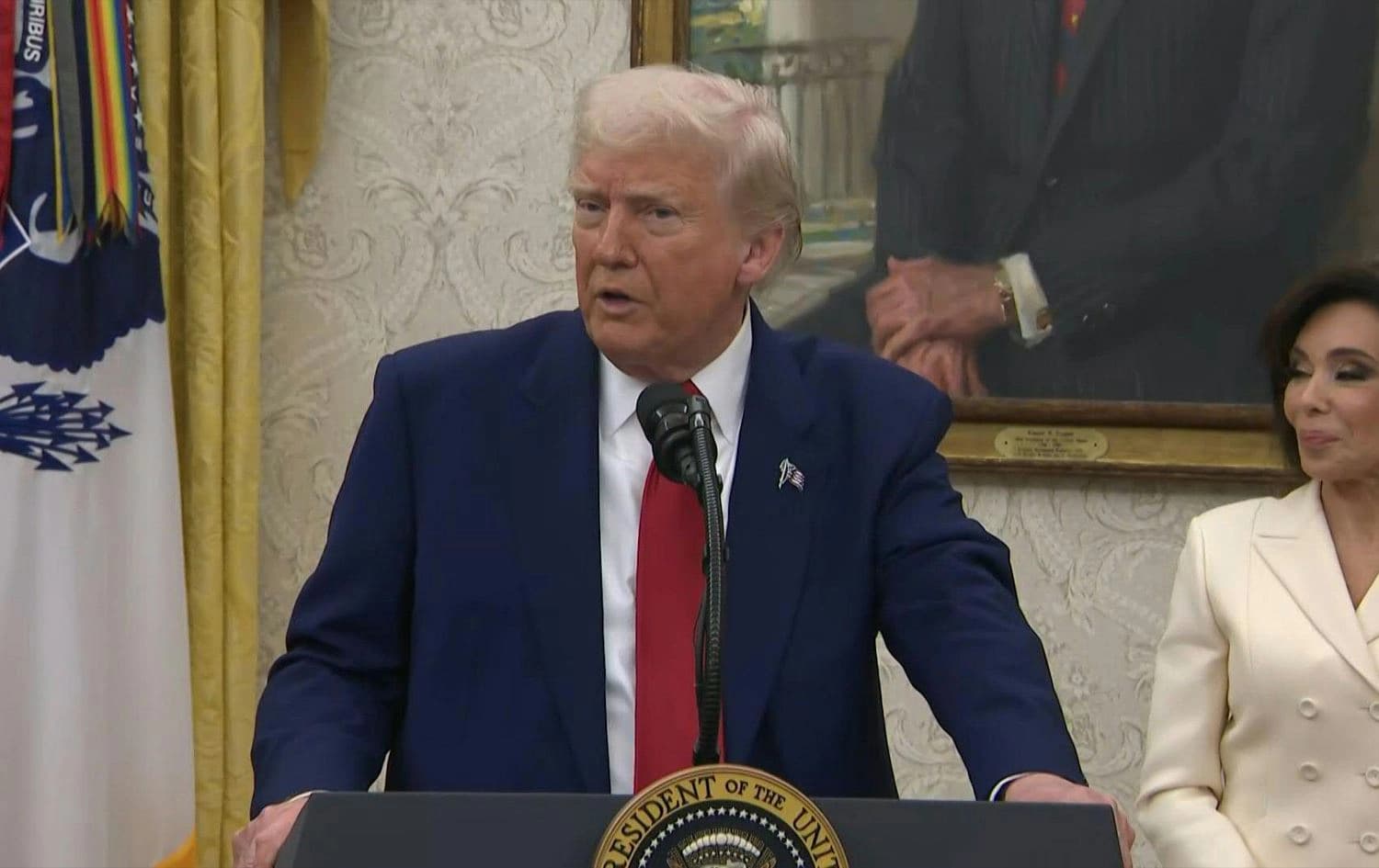 US President Donald Trump speaking to reporters in Washington on May 28, 2025. Photo: AFP