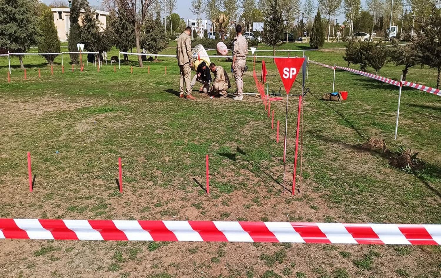 The clearing of a landmine field. File photo: Kurdistan Region's Mine Action Agency/Facebook 