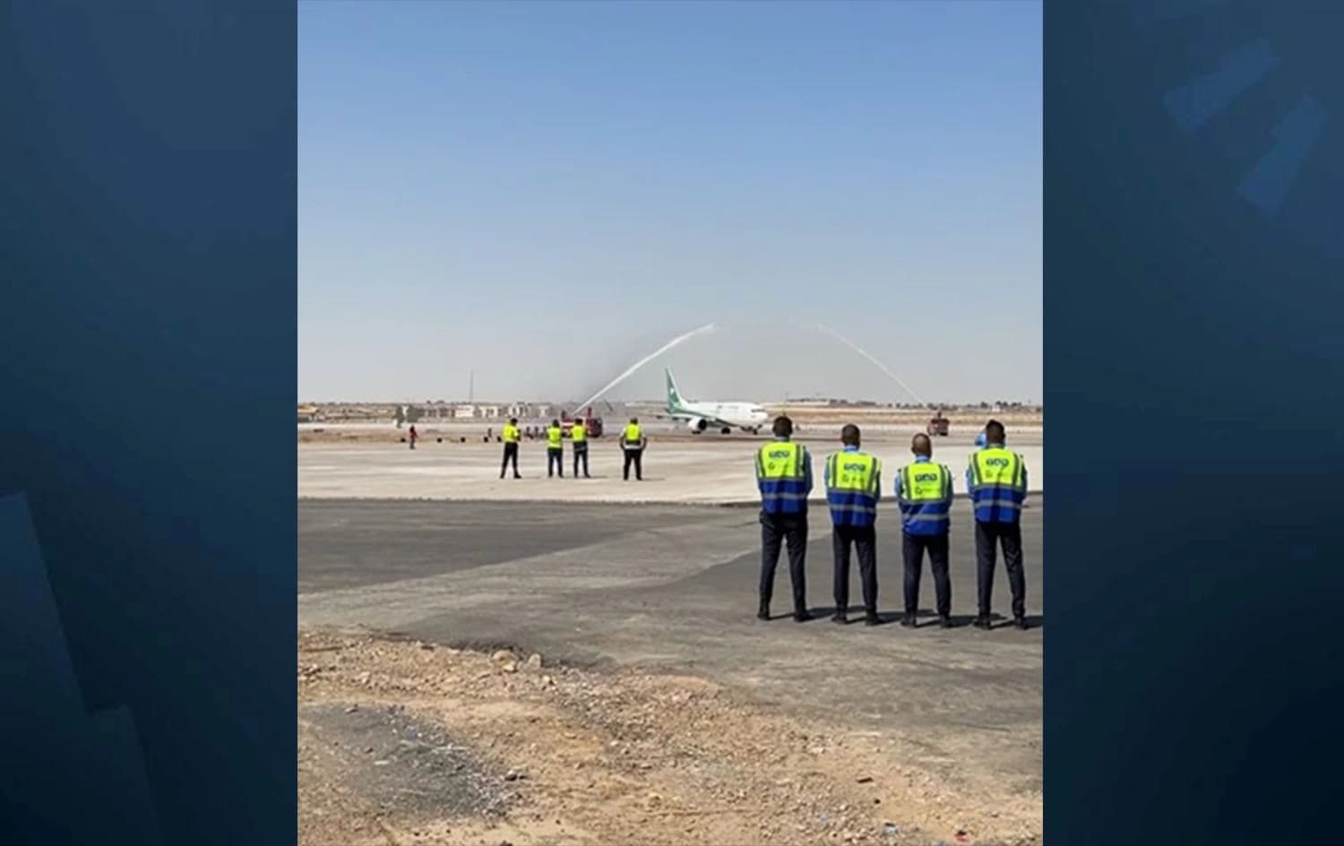 دیمەنی کاتی نیشتنەوەی فڕۆکەکە.
