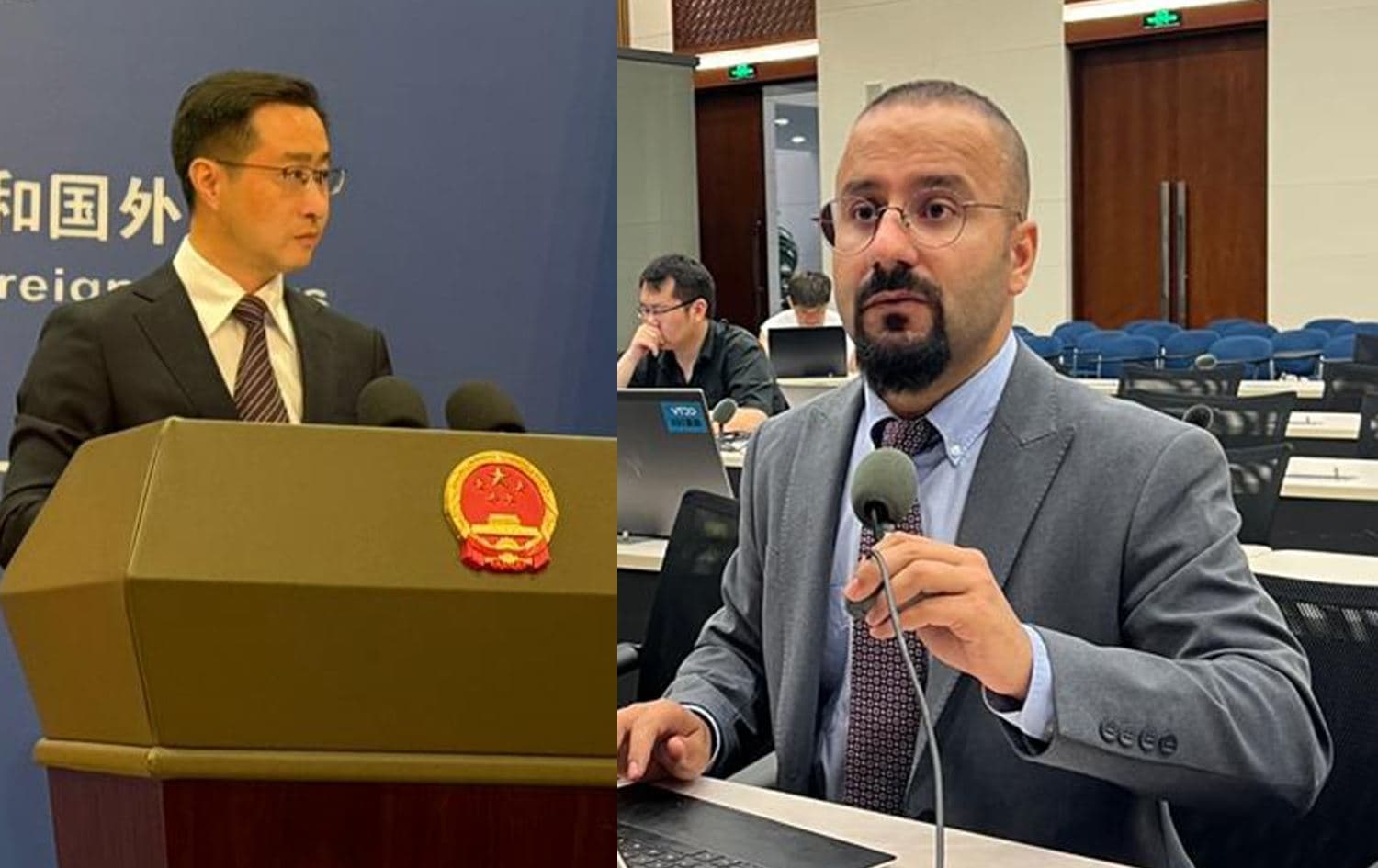 Çin Dışişleri Bakanlığı Sözcüsü Lin Jian ve Rûdaw’ın Çin Temsilcisi Mehdi Ferec