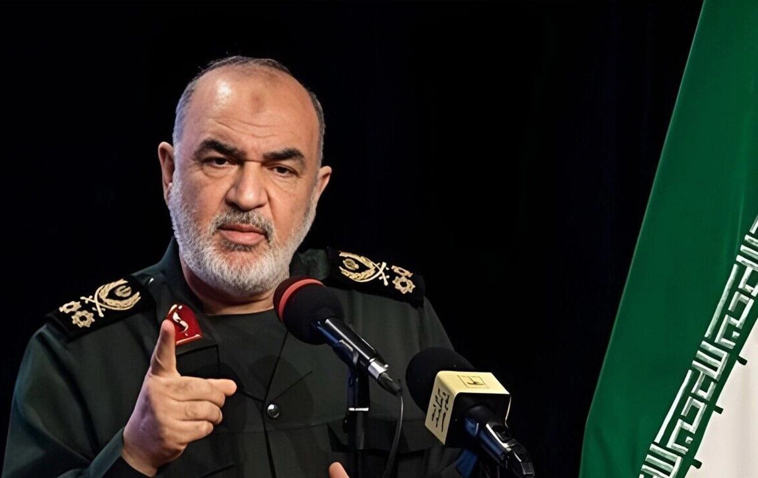 Hossein Salami, commander-in-chief of Iran’s Islamic Revolutionary Guard Corps (IRGC), gives speech on April 25, 2025. Photo: IRNA