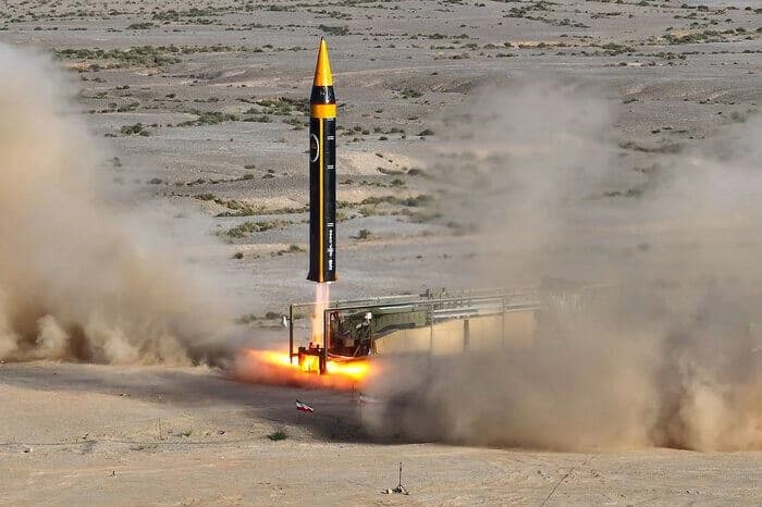 Tehran's fourth generation Khorramshahr ballistic missile, Kheibar, unveiled on May 25, 2023. Photo: IRNA