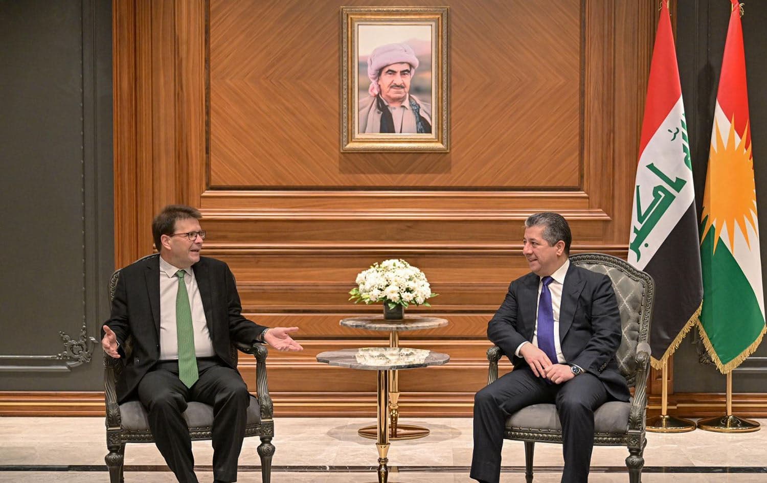 Kurdistan Region Prime Minister Masrour Barzani in a meeting with Hungary’s Consul General Attila Toth in Erbil on June 16, 2025. Photo: Masrour Barzani/Facebook