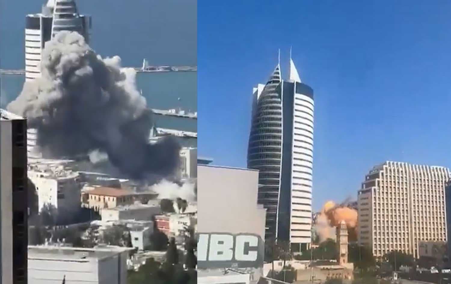 دیمەنێکی هێرشەکەی ئەمڕۆی ئێران بۆ سەر حەیفای ئیسرائیل