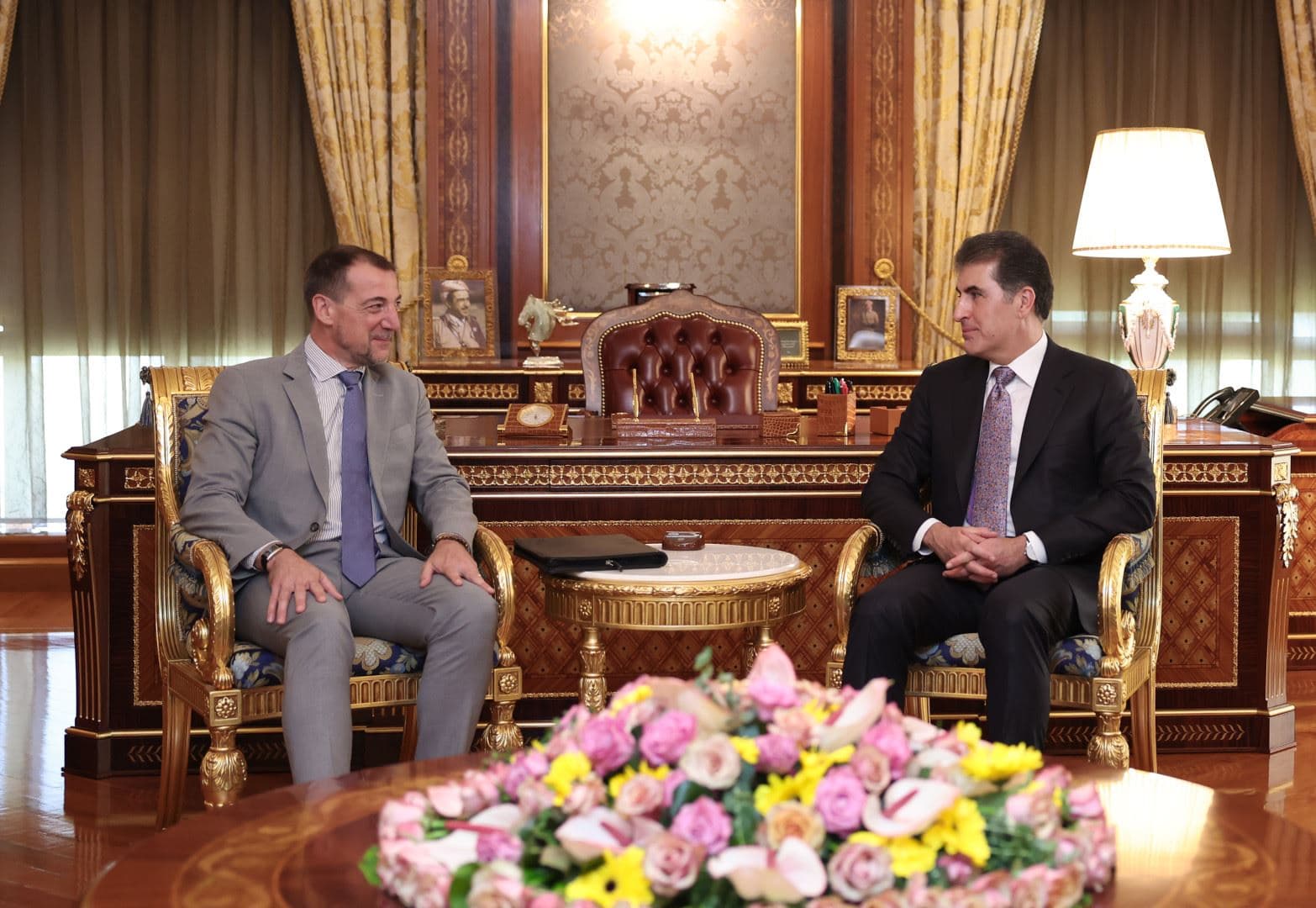 Kurdistan Region President Nechirvan Barzani recieves  French Consul General Yann Braem in Erbil on June 23, 2025. Photo: Kurdistan Region Presidency