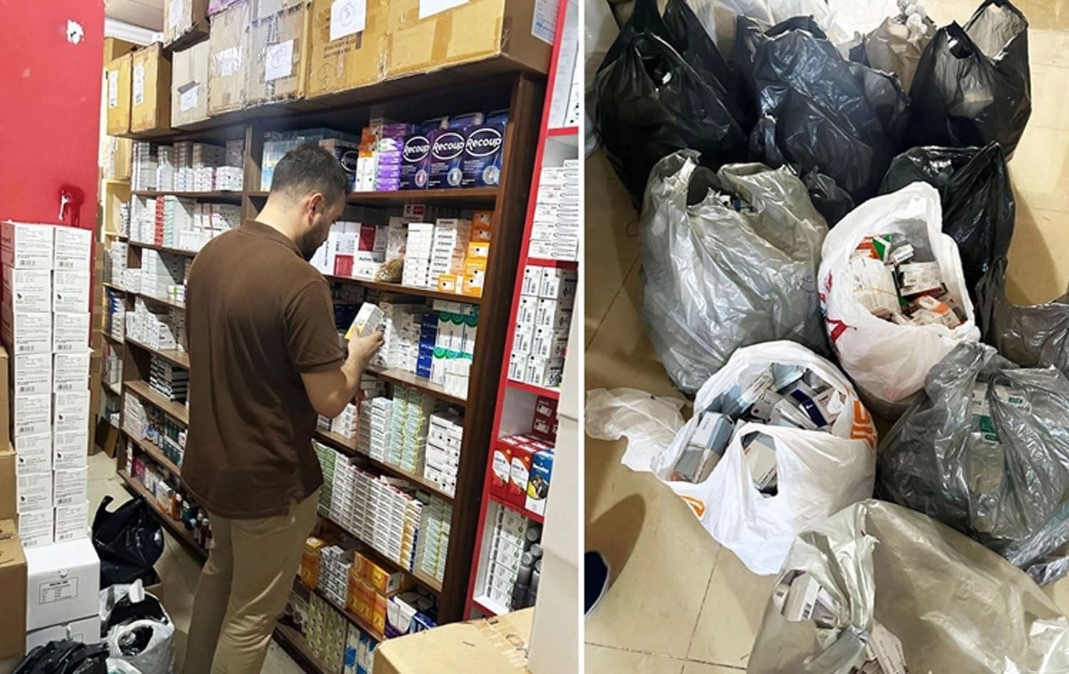 Picture of the medicine storage seized in Sulaimani on June 24, 2025. Photo: Kurdistan Region’s Medical Control Agency 