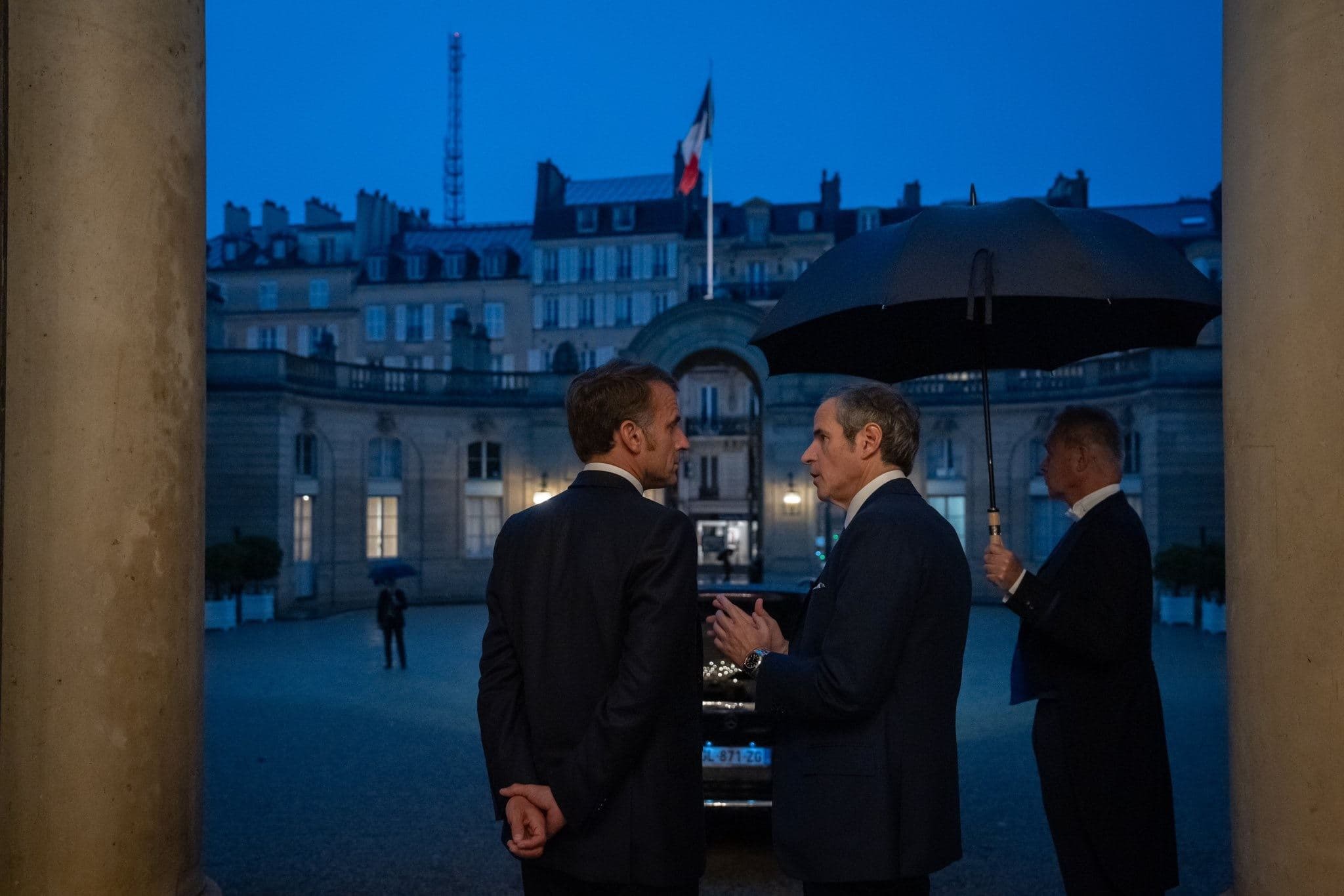 French President Emmanuel Macron recieves IAEA chief Rafael Grossi at the Elysee Palace in Paris on June 25, 2025. Photo: EmmanuelMacron/X
