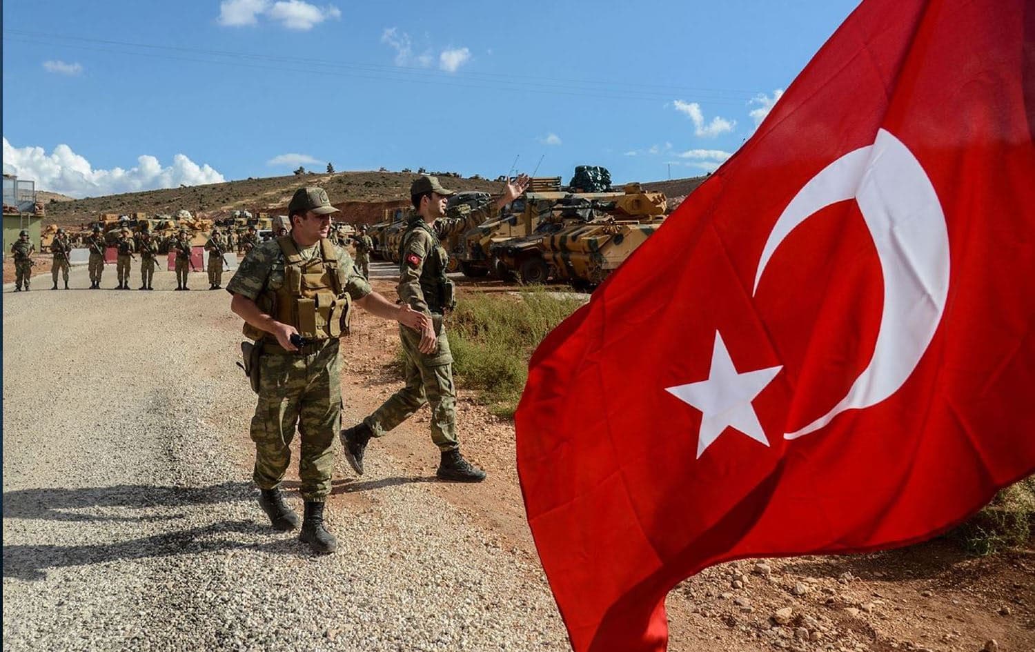 Turkish soldiers near Turkey's border with Syria. Photo: Ilyas Akengin/AFP