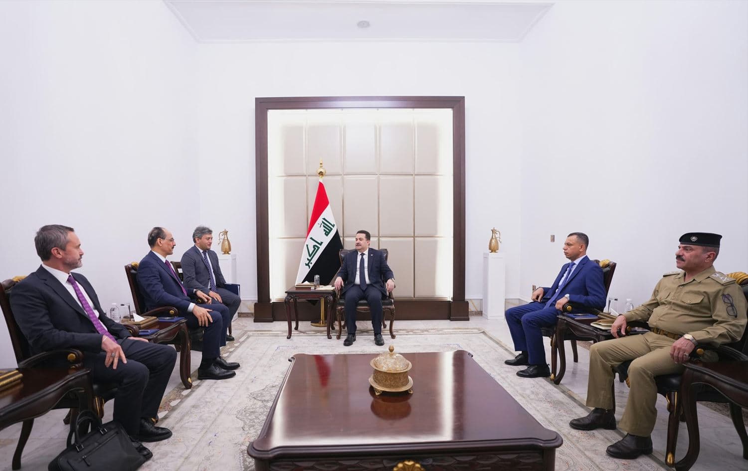 Iraqi Prime Minister Mohammed Shia' al-Sudani receiving Turkish intelligence chief Ibrahim Kalin in Baghdad on July 8, 2025. Photo: Sudani's office