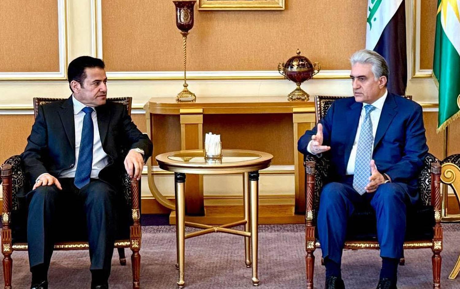 رێبەر ئەحمەد، وەزیری ناوخۆی هەرێمی کوردستان و قاسم ئەعرەجی، راوێژکاری ئاسایشی نەتەوەیی عێراق
