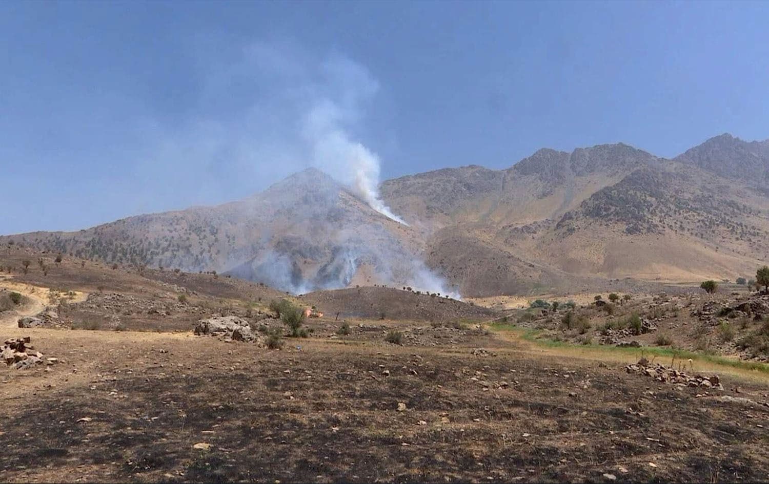 Turkish bombardment in Erbil province’s Sidakan district on July 3, 2024. Photo: Rudaw