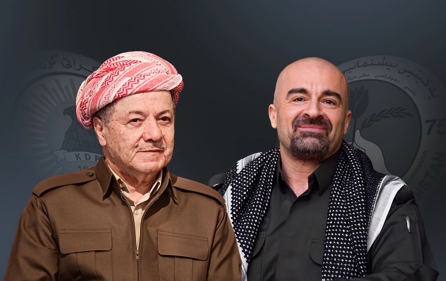 Leader of the Kurdistan Democratic Party (KDP) Masoud Barzani (left) and Leader of the Patriotic Union of Kurdistan (PUK) Bafel Talabani (right). Graphic: Rudaw