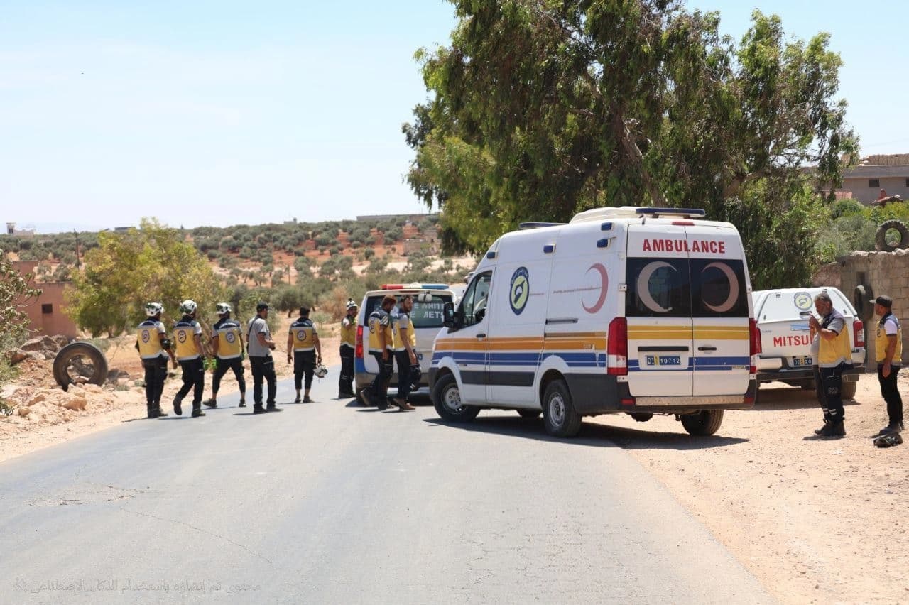 Ambulance transports victims of explosion in Idlib, Syria on July 24, 2025. Photo: Governor's office 