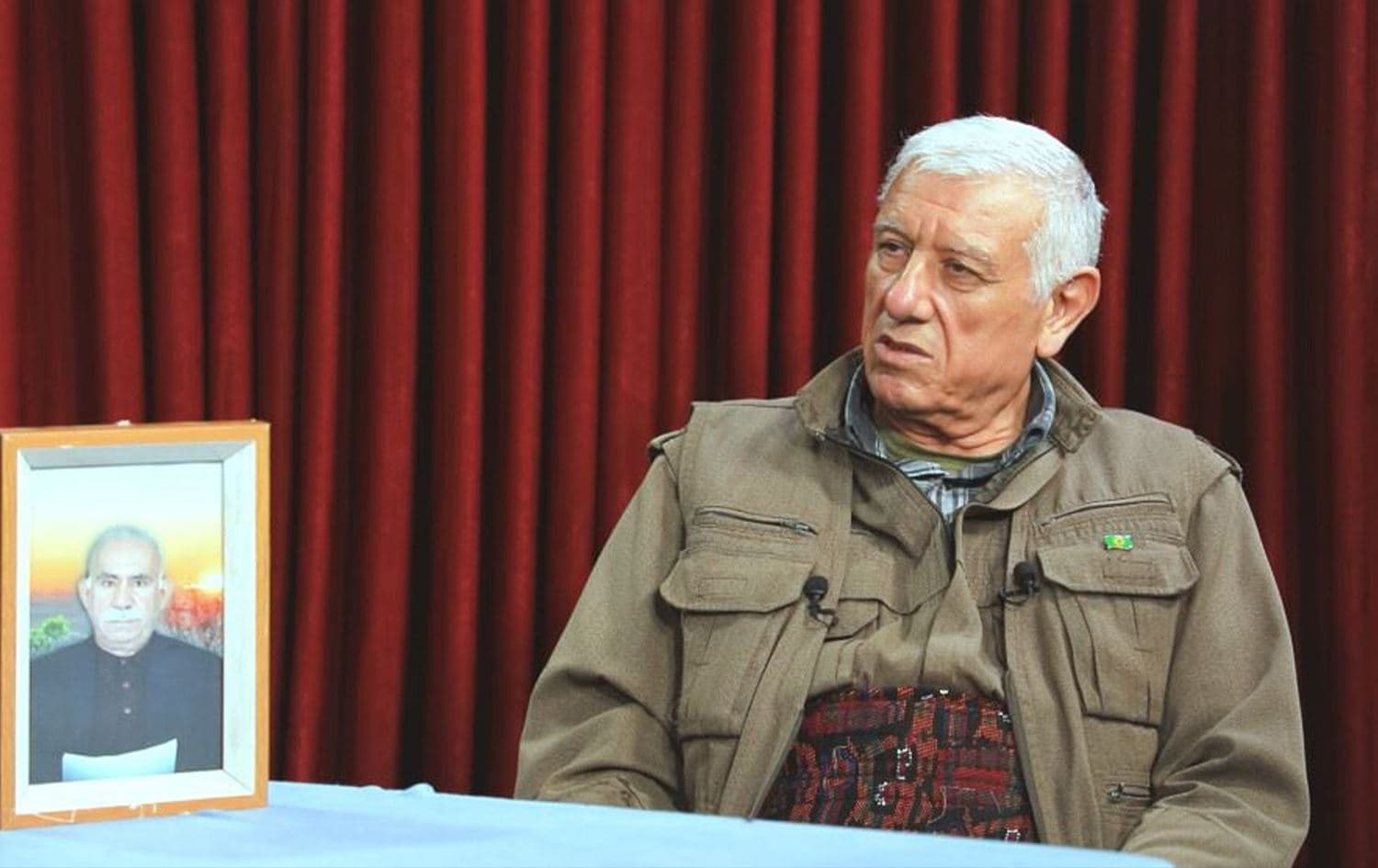 PKK commander Cemil Bayik speaking to Sterk TV during an interview aired on July 18, 2025. Photo: Sterk TV