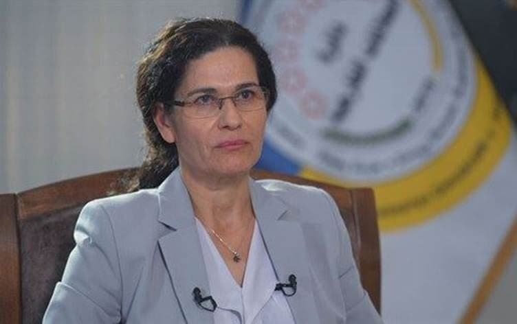 Elham Ahmad, foreign relations co-chair of the Democratic Autonomous Administration of North and East Syria (DAANES)., speaks to Rudaw on July 24, 2025. Photo: Screengrab/Rudaw