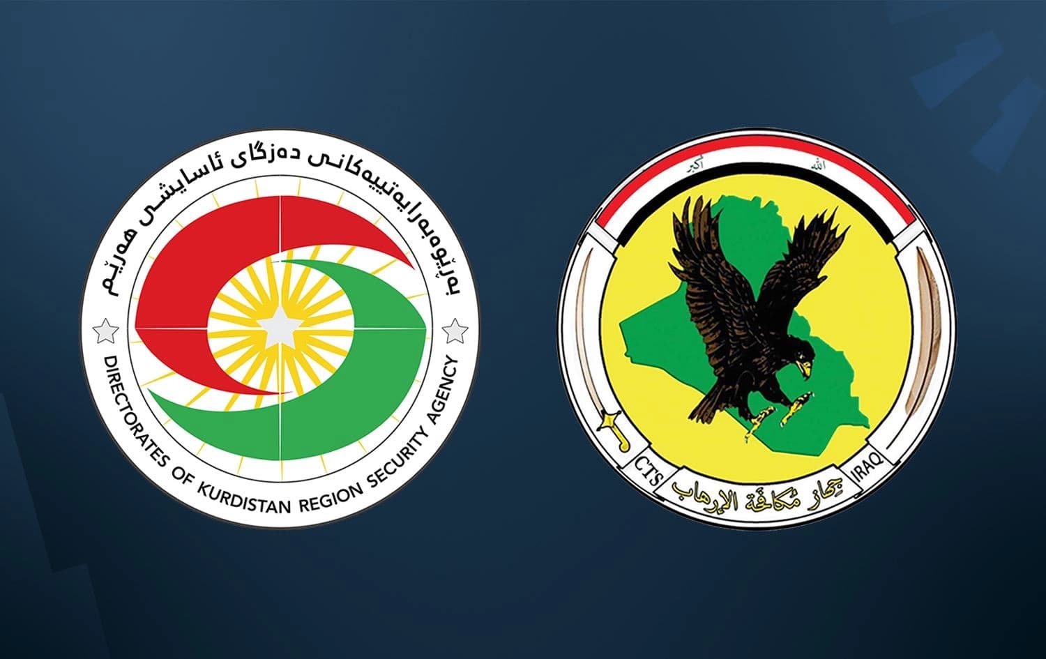 Logo of and the Kurdistan Region Asayish Directorate and the Iraqi Counter-Terrorism Service (right). Graphic: Rudaw