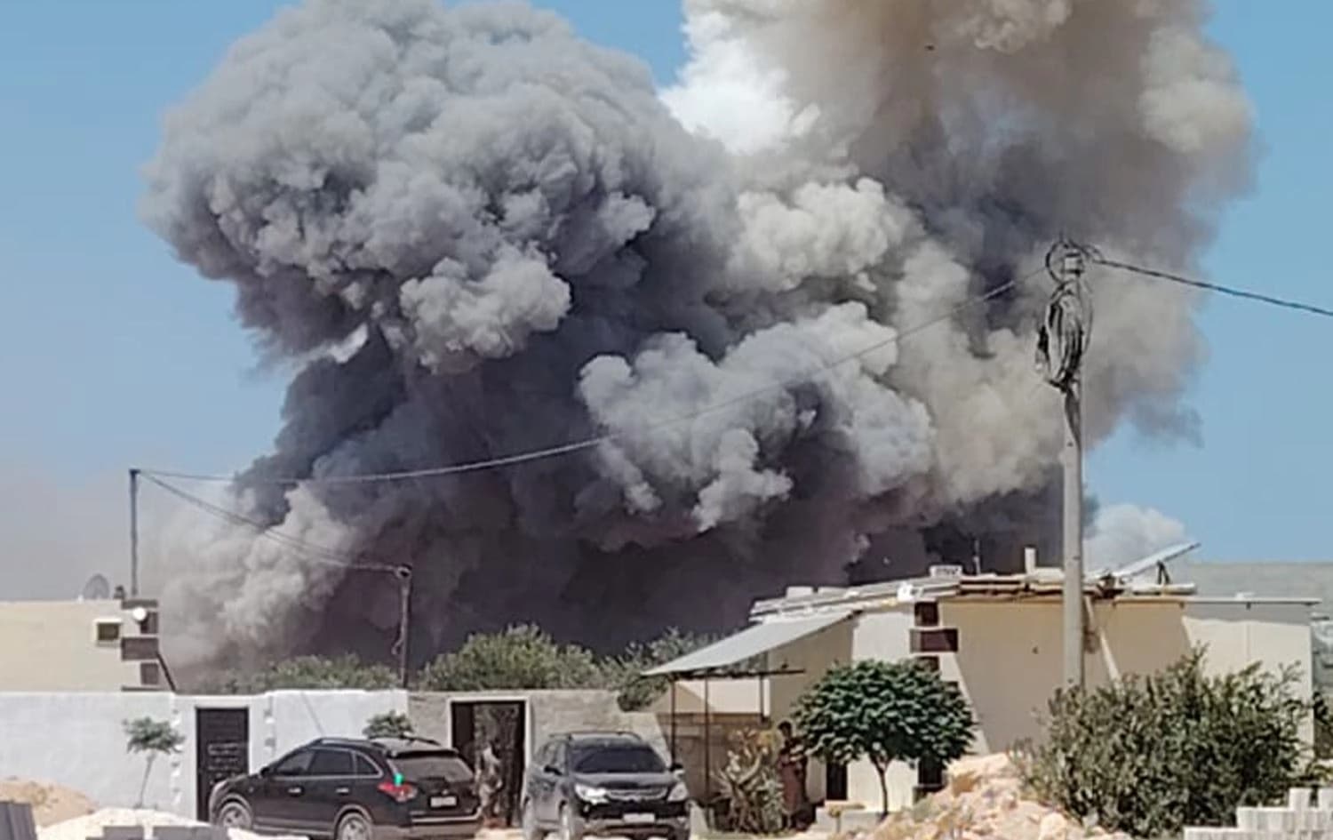 Explosion in Idlib, northwestern Syria on August 14, 2025. Photo: Screengrab/Rudaw