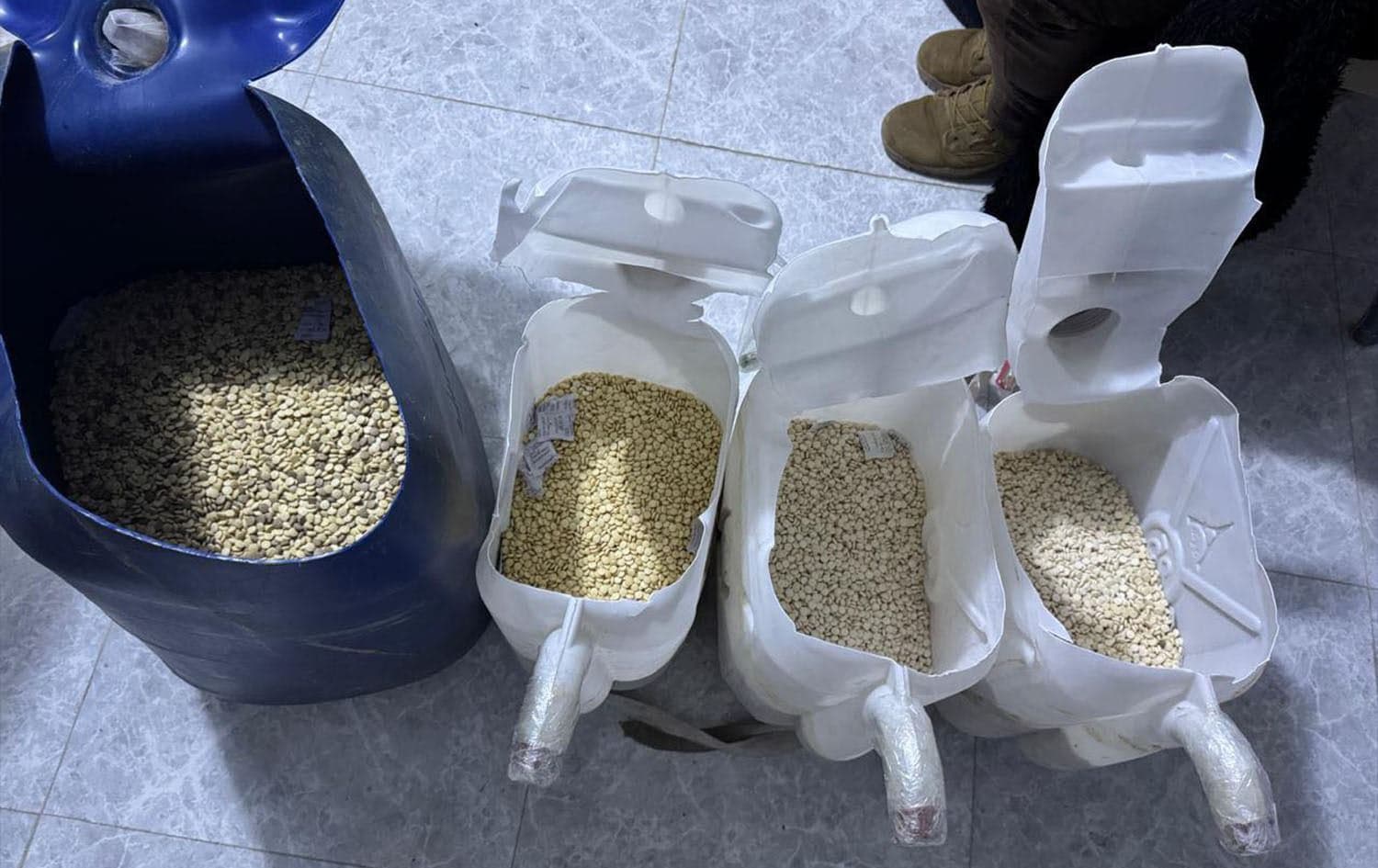 Captagon pills seized by Iraqi forces on April 7, 2025. Photo: Iraqi interior ministry