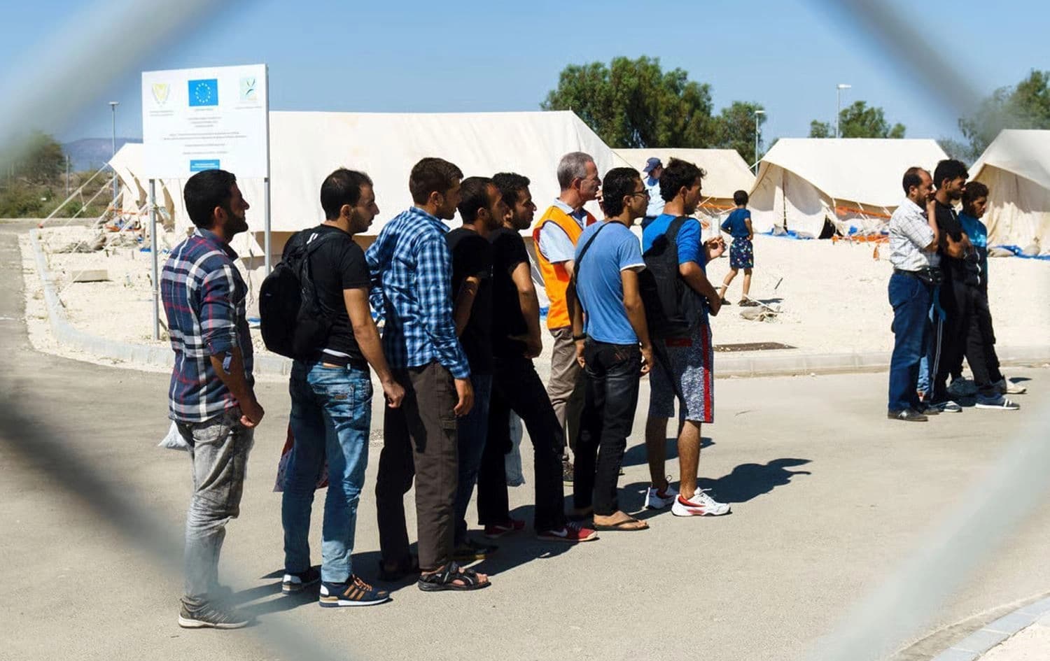 Asylum seekers at a camp in Switzerland. Photo: AFP