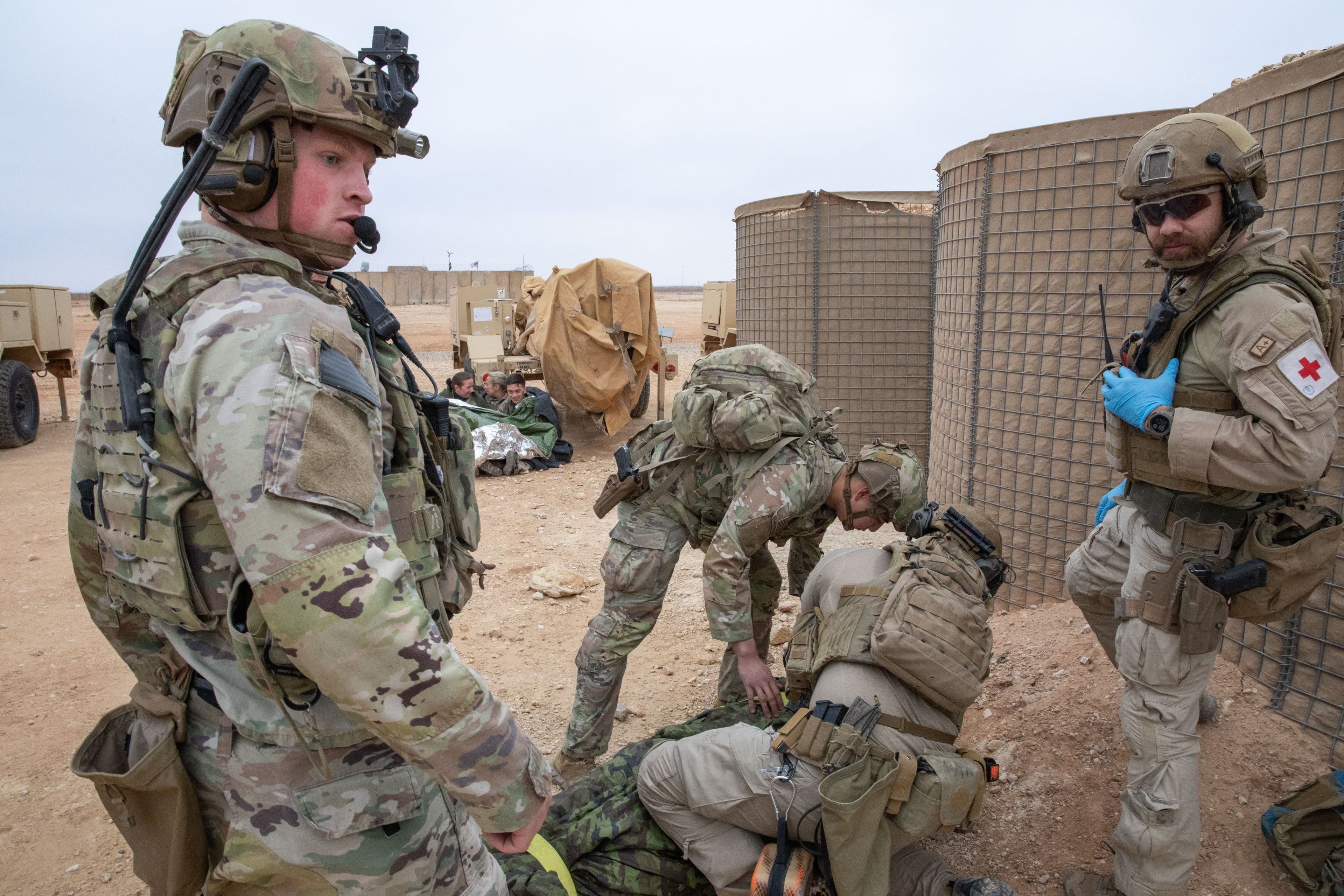 US-led Global Coalition forces train at the Ain al-Asad Airbase in Iraq's western Anbar province on May 27, 2025. Photo: CJTFOIR/X