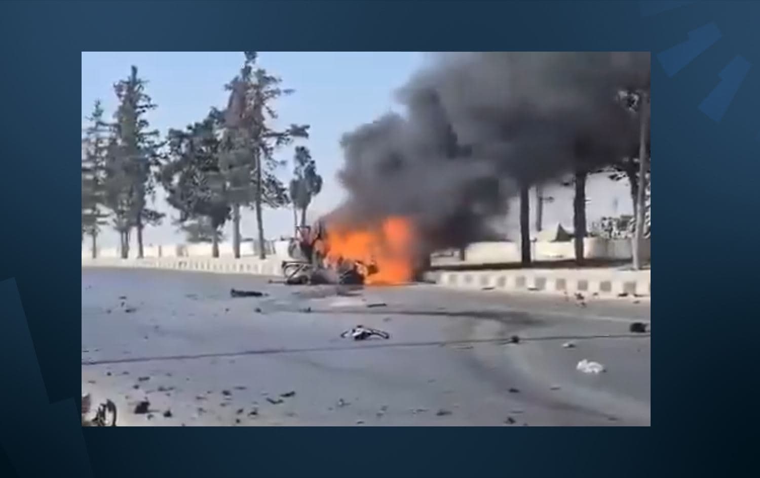 دیمەنێکی دوای هێرشەکە. 