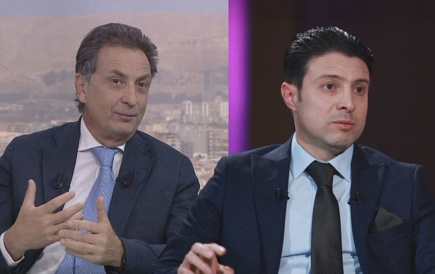 Kurdish doctor Goran Latif (right) and Italian professor Stefano Di Girolamo (left) speaking to Rudaw. 