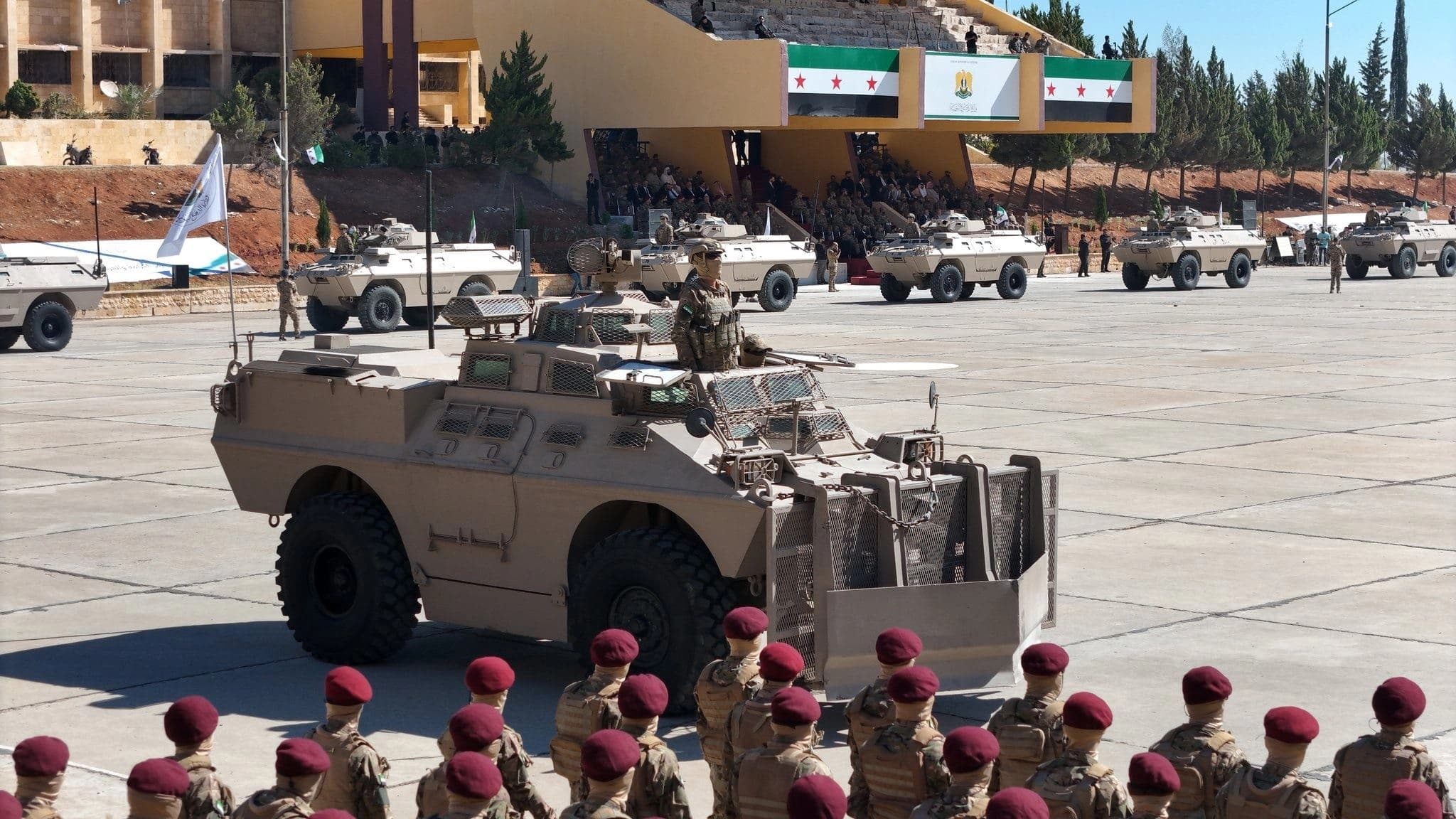 Syrian armed forces hold military display on July 1, 2025. Photo: Murhaf_abuqasra/X