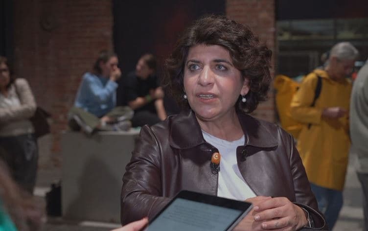 Berivan Aymaz speaking to Rudaw in Cologne on September 25, 2025. Photo: Rudaw