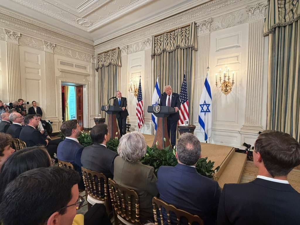 US President Donald Trump and Israeli Prime Minister Benjamin Netanyahu hold joint presser at the White House on September 29, 2025. Photo: Diyar Kurda/Rudaw