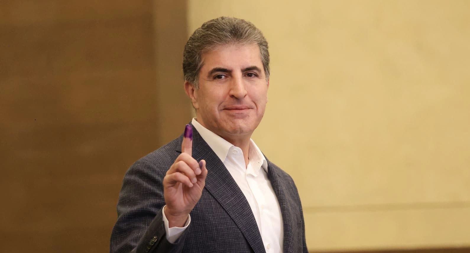  Kurdistan Region President Nechirvan Barzani posing for a photo after voting for Kurdistan's parliamentary elections in October 2024. Photo: Presidency 