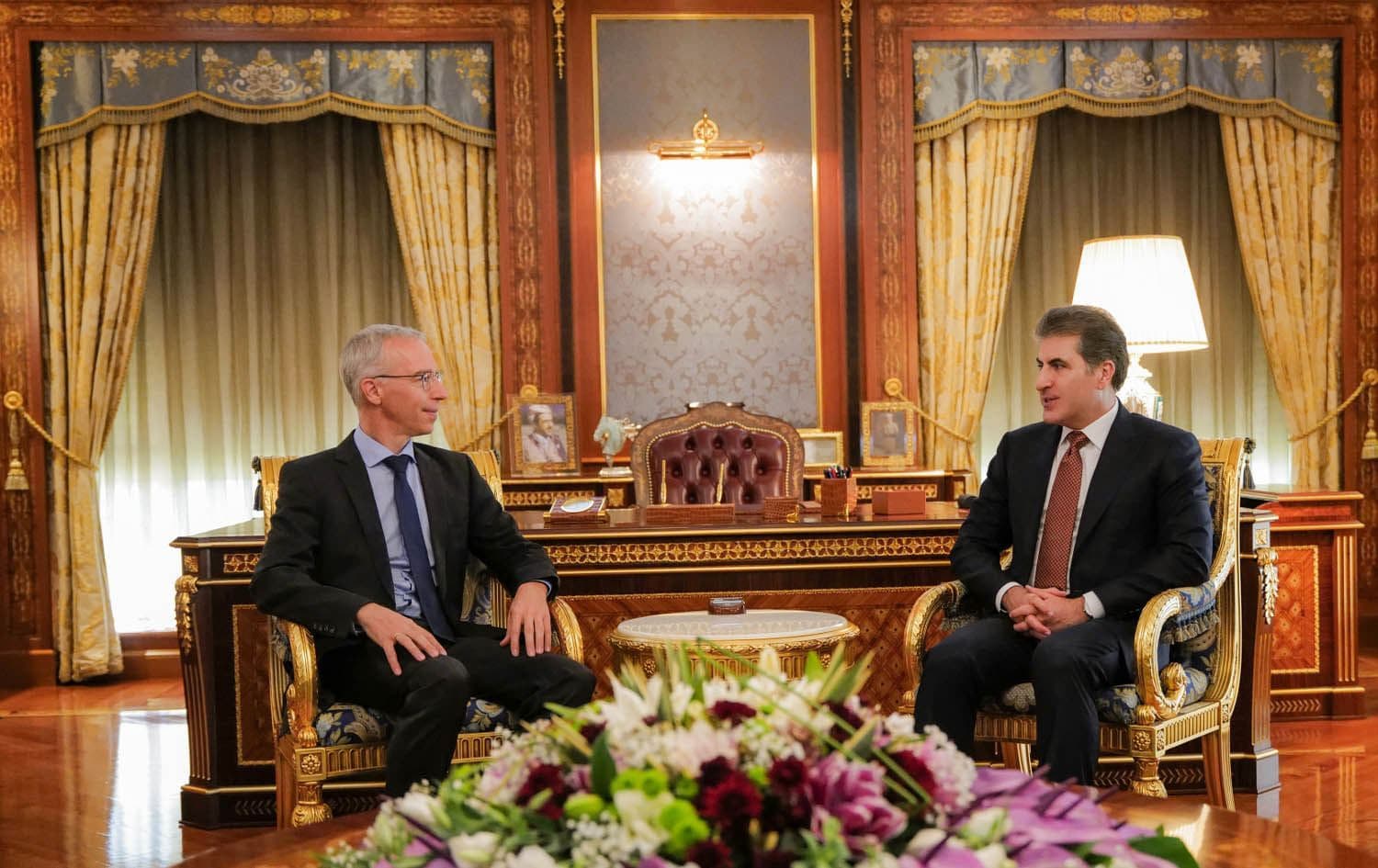 Daniel Krebber û Nêçîrvan Barzanî / Wêne: Serokatiya Herêma Kurdistanê