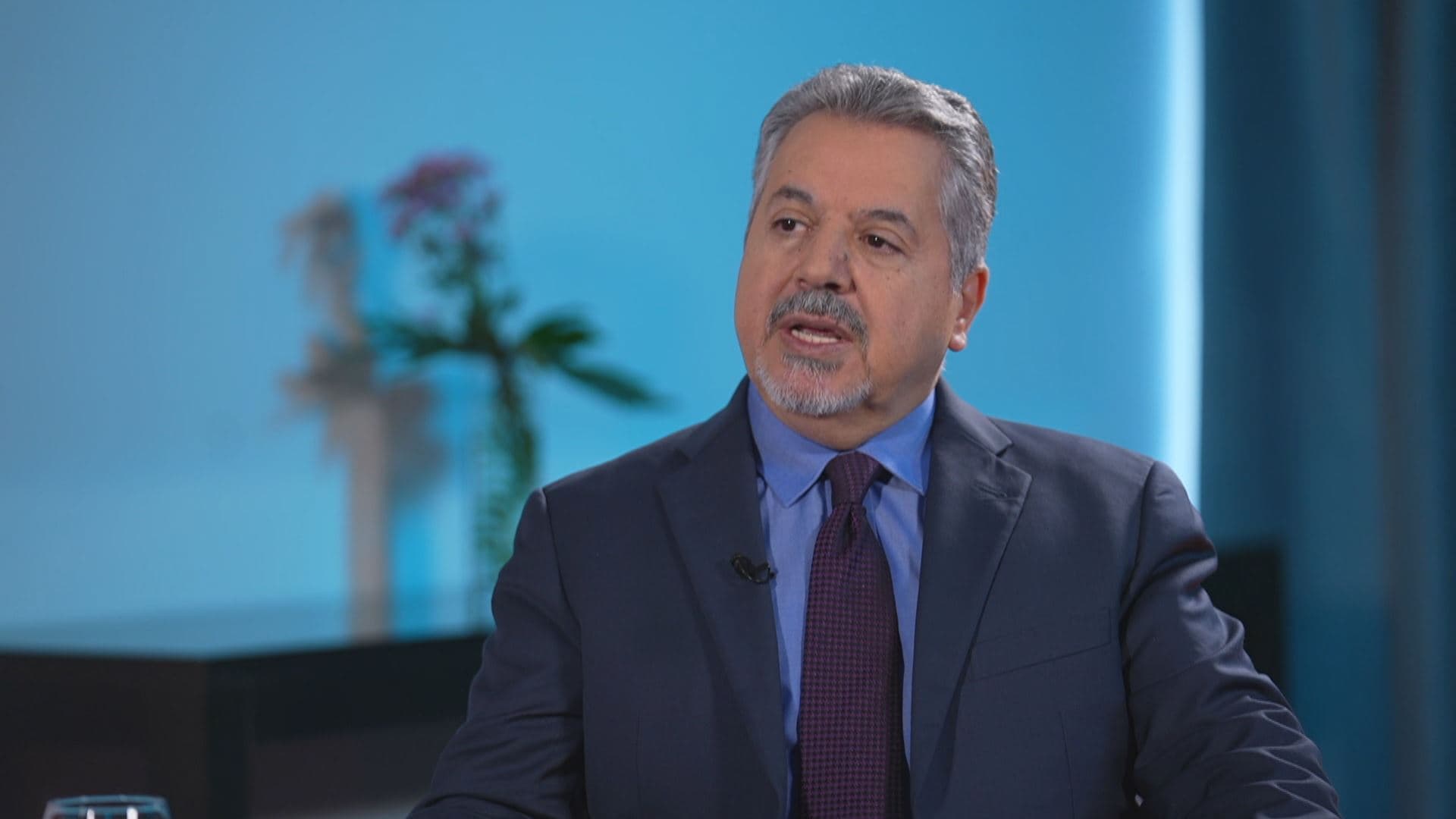 Najeeb Ghadban, Advisor to Syrian Foreign Minister Asaad al-Shaibani, speaks to Rudaw on October 8, 2025. Photo: Screengrab/Rudaw