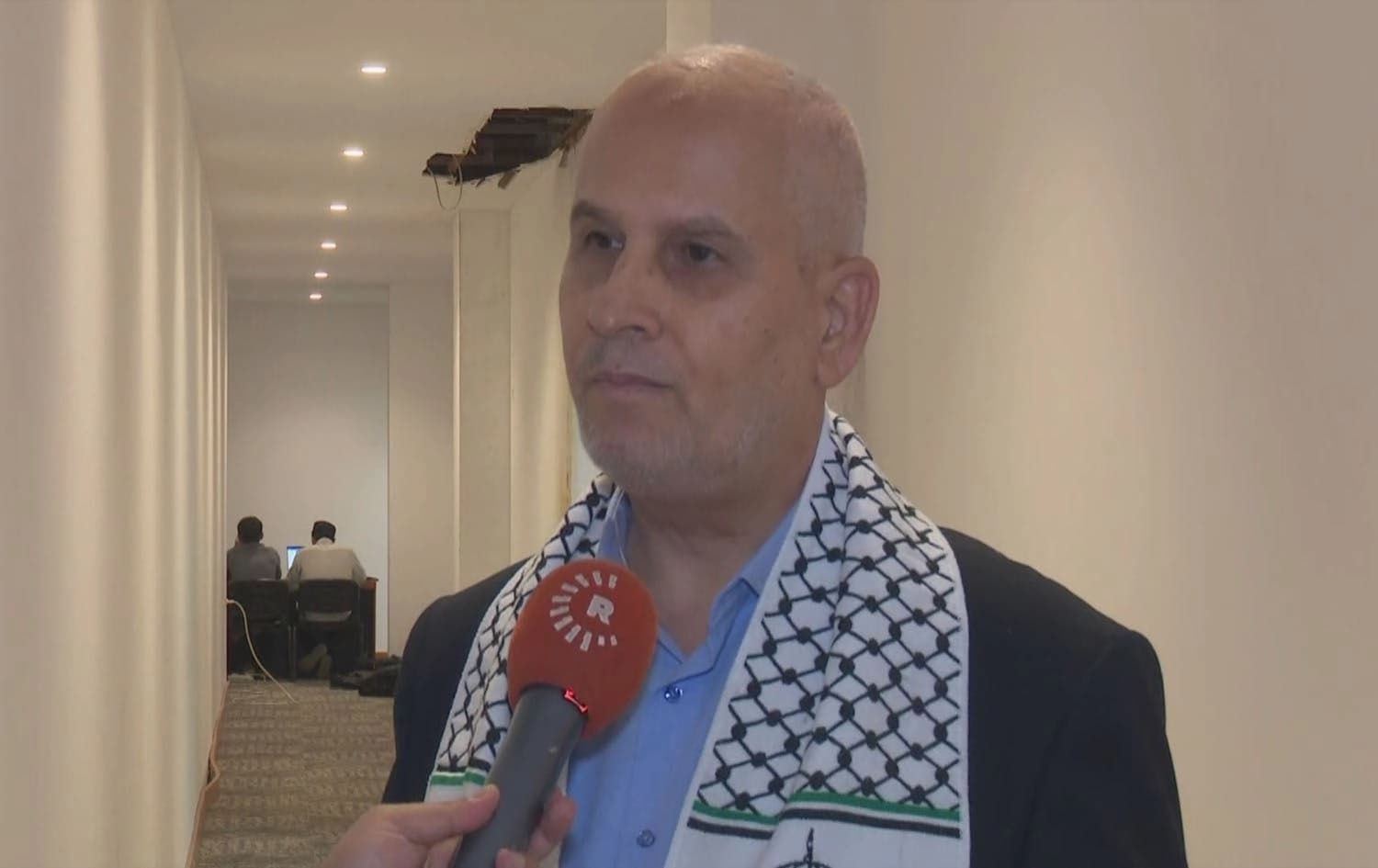 Senior Hamas official Fawzi Barhoum speaking to Rudaw in Diyarbakir (Amed), Turkey on October 11, 2025. Photo: Rudaw