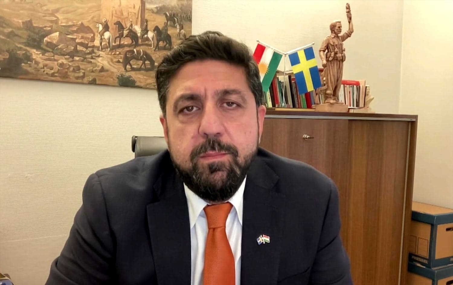 Swedish Lawmaker Shorsh Qadir Rahim in an interview with Rudaw on October 10, 2025. Photo: screengrab/Rudaw