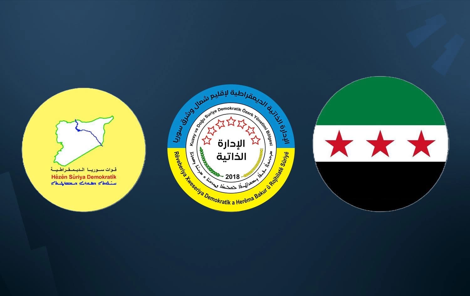 Alayên HSD, Rêveberiya Xweser û Sûriyeyê/Wêne: Rûdaw Grafîk
