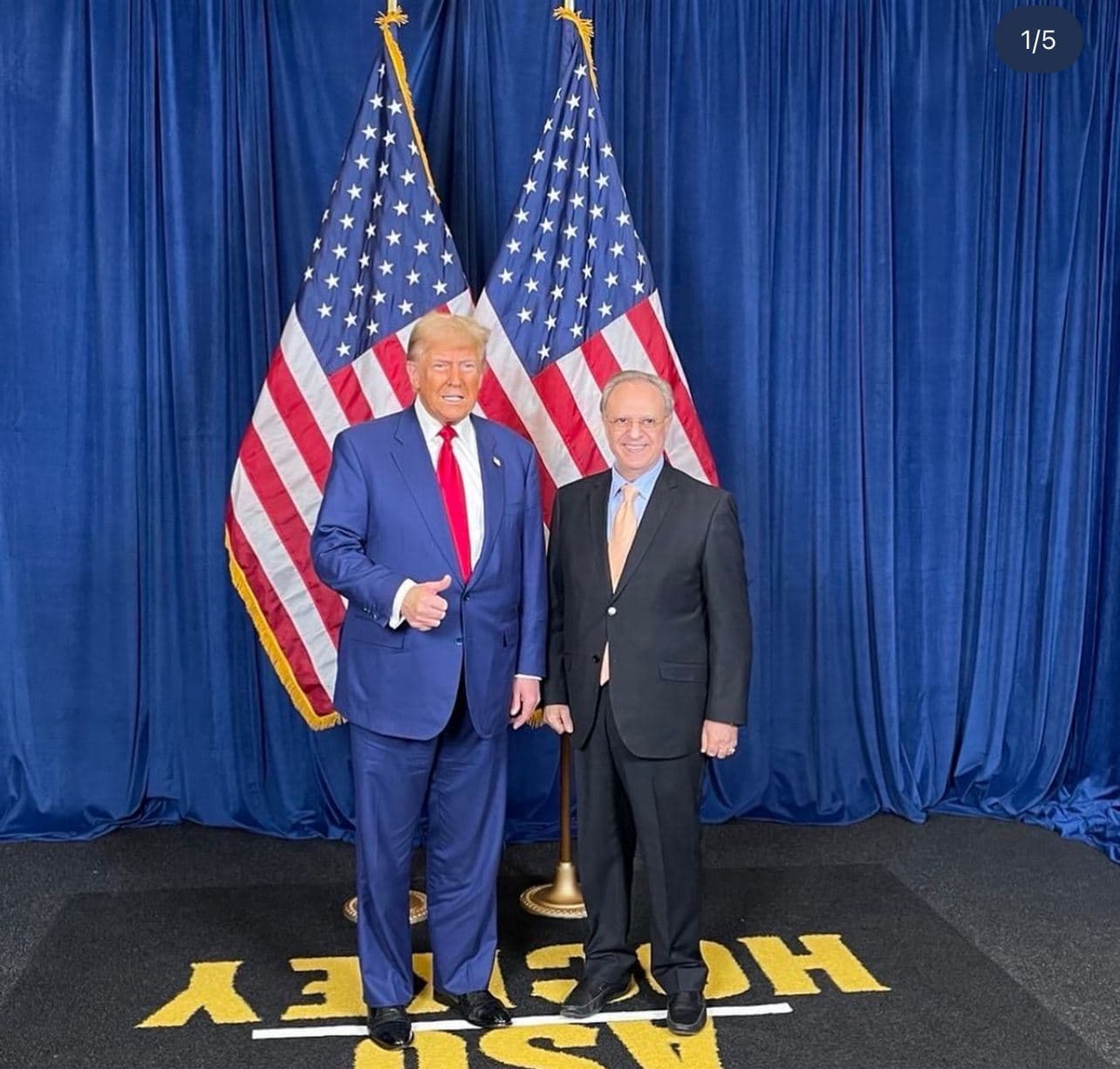 Bishara Bahbah, Palestinian-American academic and backchannel mediator in the Hamas-Israel ceasefire agreement, pictured alongside US President Donald Trump on October 25, 2024. Photo: BisharaBahbah/Instagramff