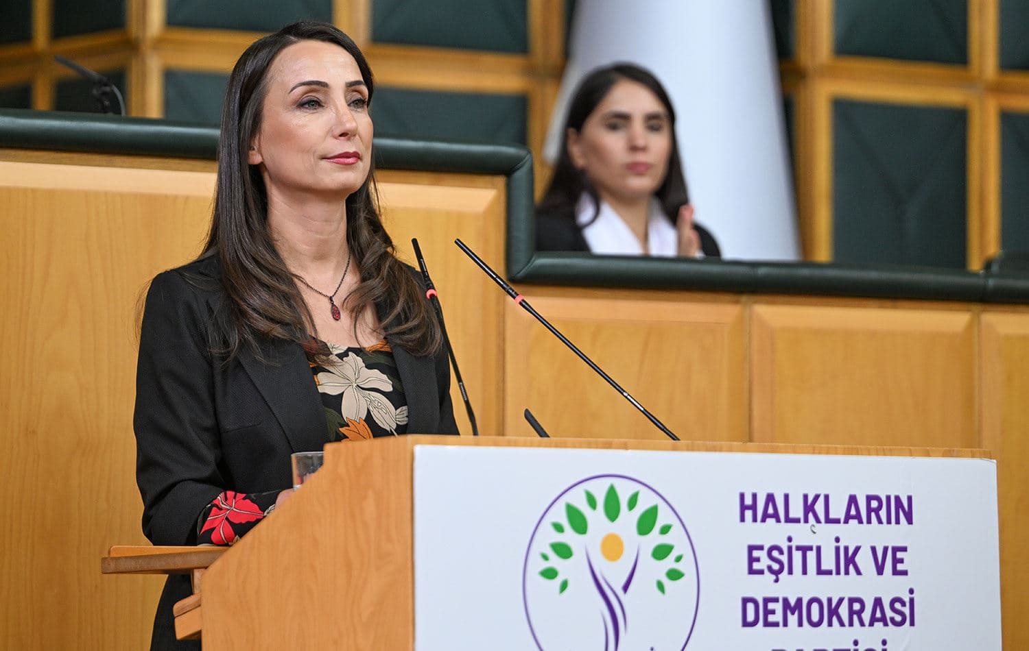 Tülay Hatimoğulları, partisinin Meclis grup toplantısında konuştu. / AA
