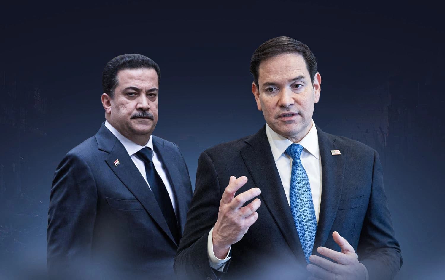 Irak Başbakanı Muhammed Şiya es-Sudani  ve ABD Dışişleri Bakanı Marco Rubio