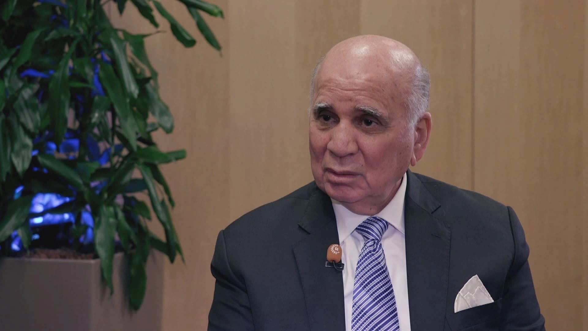 Iraqi Foreign Minister Fuad Hussein speaking to Rudaw on October 20, 2025. Photo: Rudaw 