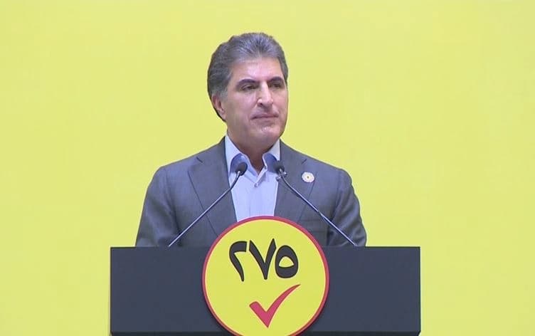 Foto: Kürdistan Demokrat Partisi (KDP) Başkan Yardımcısı Neçirvan Barzani Duhok’ta düzenlenen seçim mitinginde konuştu