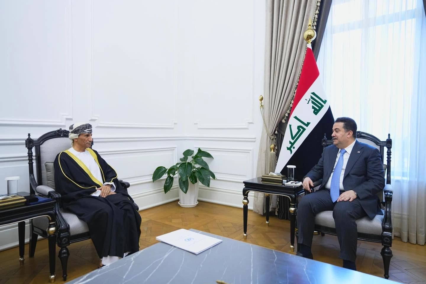Iraqi Prime Minister Mohammed Shia’ al-Sudani (right) on November 1, 2025 received the head of the United Nations Assistance Mission for Iraq (UNAMI) Mohamed al-Hassan in Baghdad. Photo: Sudani's office. 