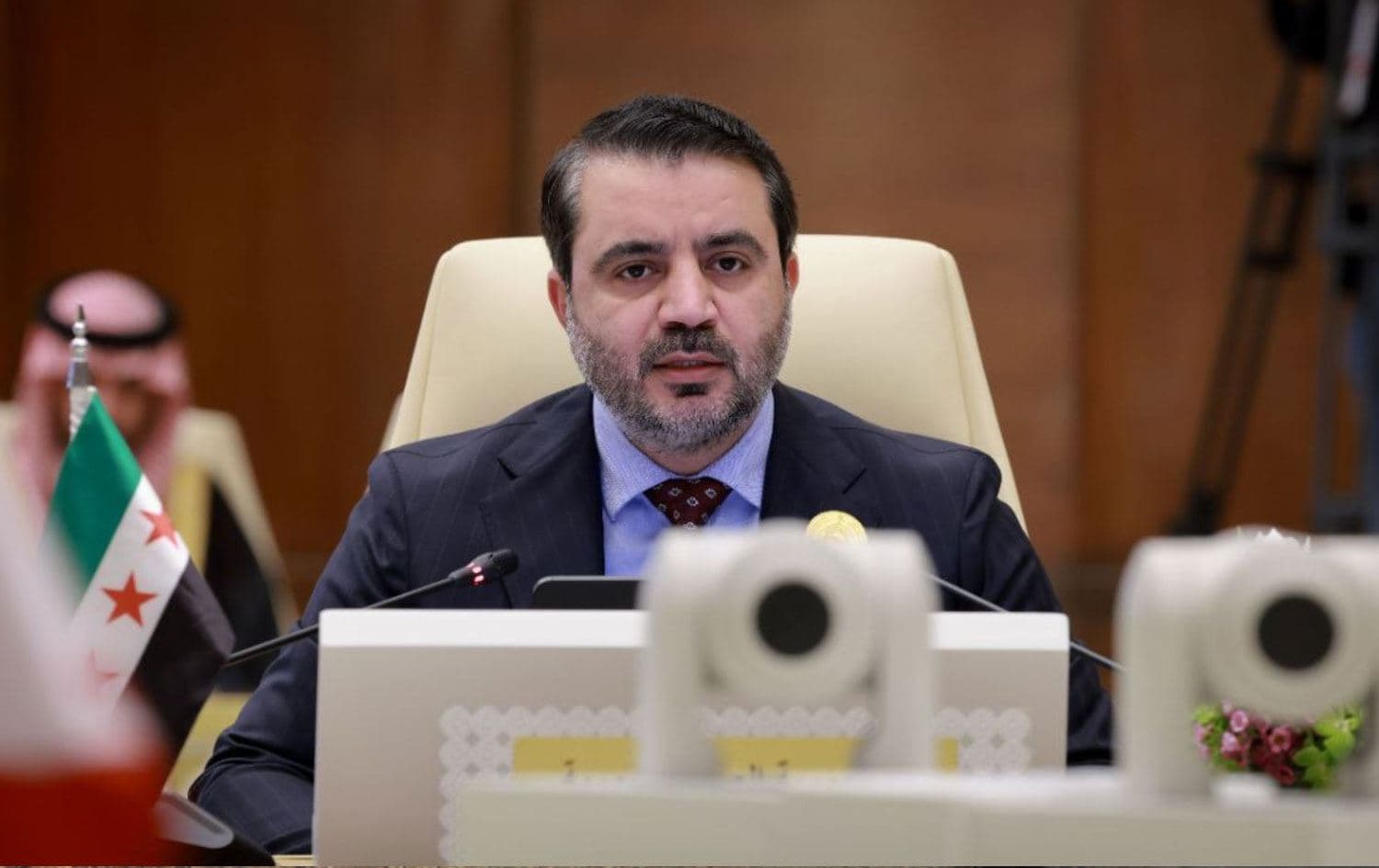 Syrian Foreign Minister Asaad al-Shibani during his participation in the Gulf Cooperation Council ministerial meeting in Mecca, March 6, 2025. File photo: Syrian Foreign Ministry.