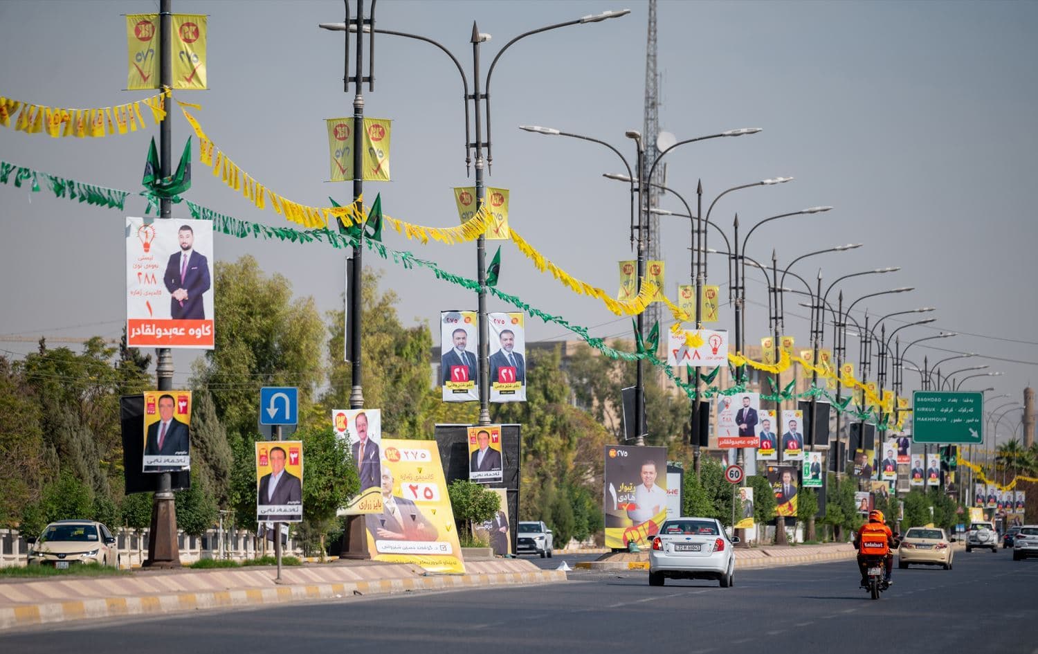 فلێکسی بەربژێرانی هەڵبژاردن لە هەولێر. وێنە: بڵند تاهیر- رووداو
