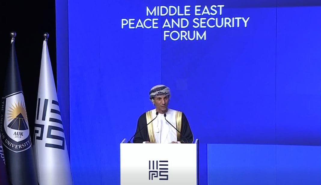 Mohamed Al Hassan, the UN Secretary-General’s Special Representative for Iraq and head of UNAMI, speaks at the Middle East Peace and Security Forum in Duhok on November 18, 2025. Photo: Screengrab/Rudaw.