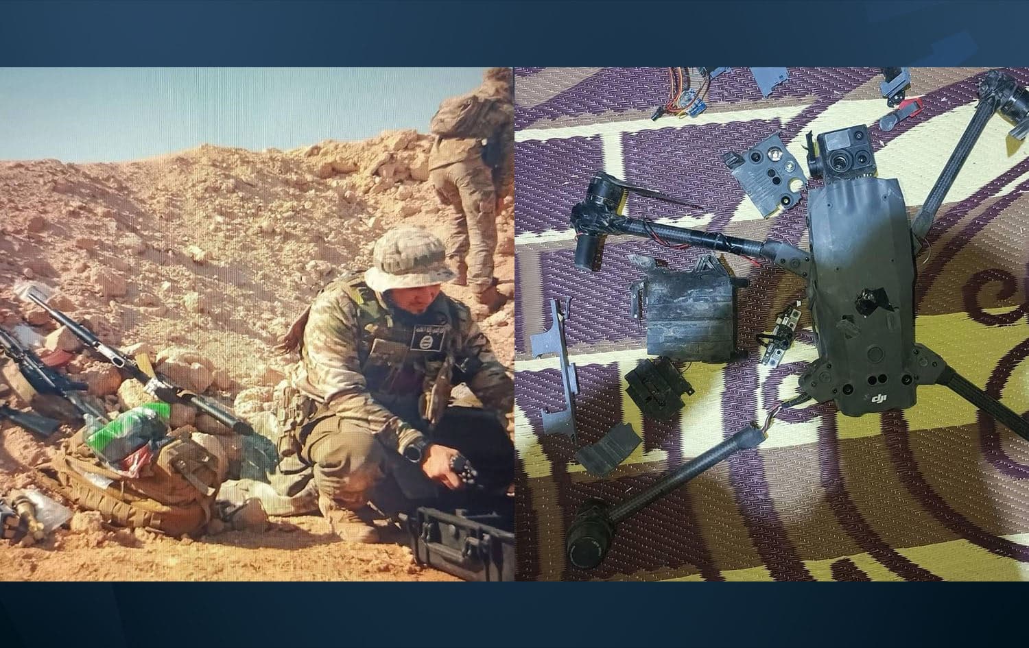 Footage released by the Kurdish-led Syrian Democratic Forces (SDF) shows an Islamic State (ISIS) militant preparing to launch the attack, along with an image of the downed drone. The material was published by the SDF on November 20, 2025. Photo: SDF_Syria/X