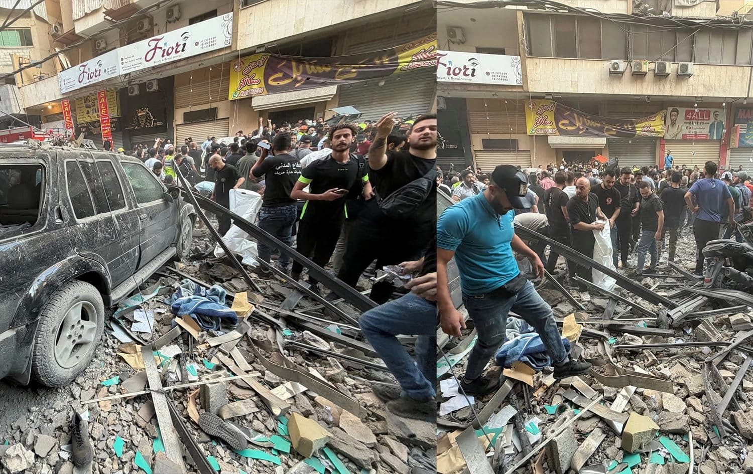 Aftermath of Israeli airstrike on a residential building in Beirut's southern suburb on November 23, 2025. Photo: Screengrab/AFP