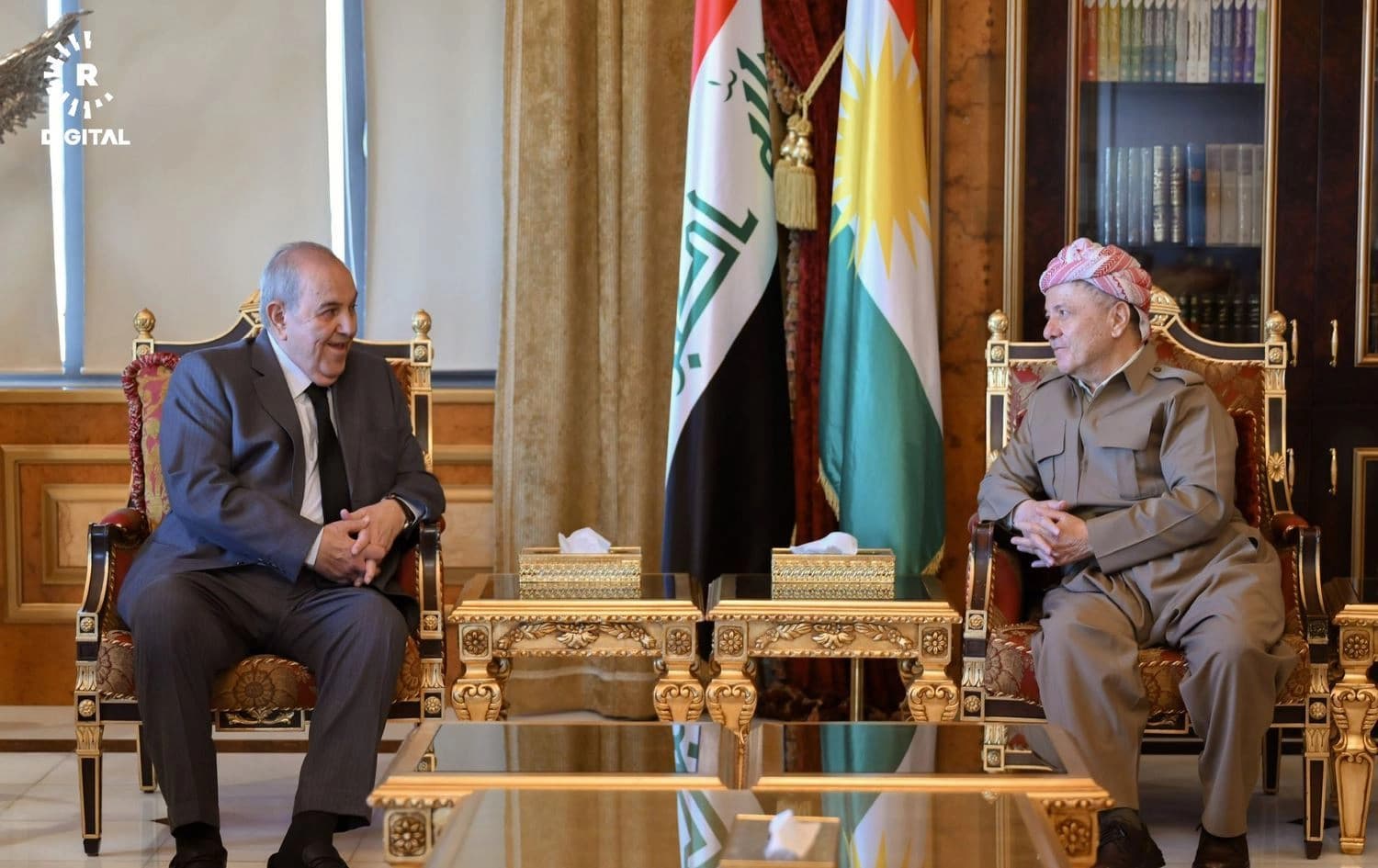 Eyad Elawî û Serok Mesûd Barzanî\ Wêne: Baregeha Barzanî