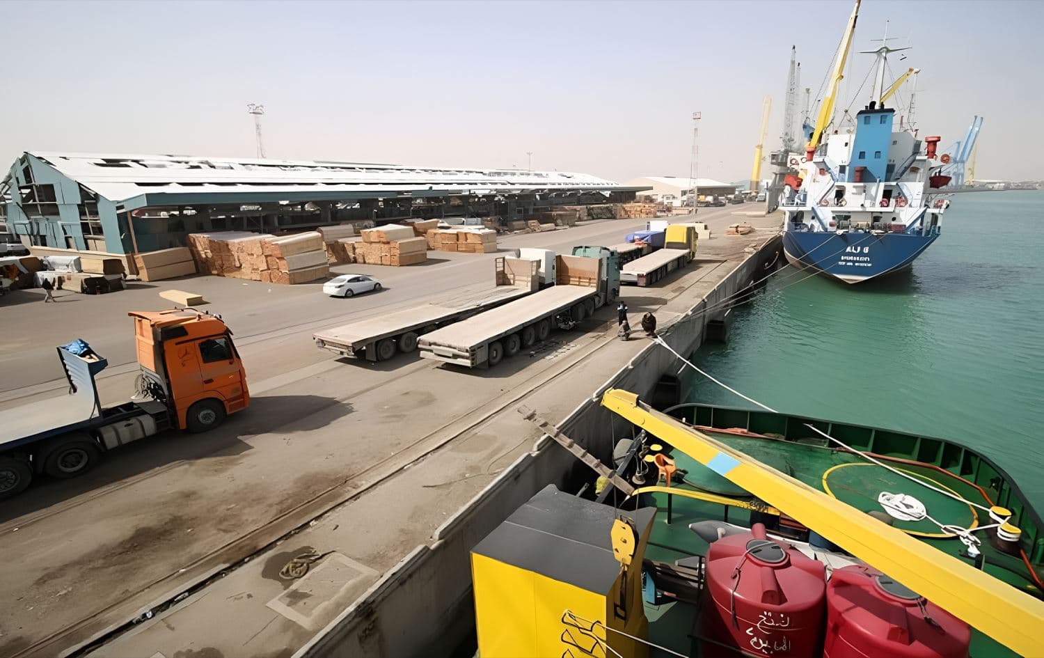 Cargo ships docked at the Iraqi port of Umm Qasr near the southern city of Basra. Photo: AFP