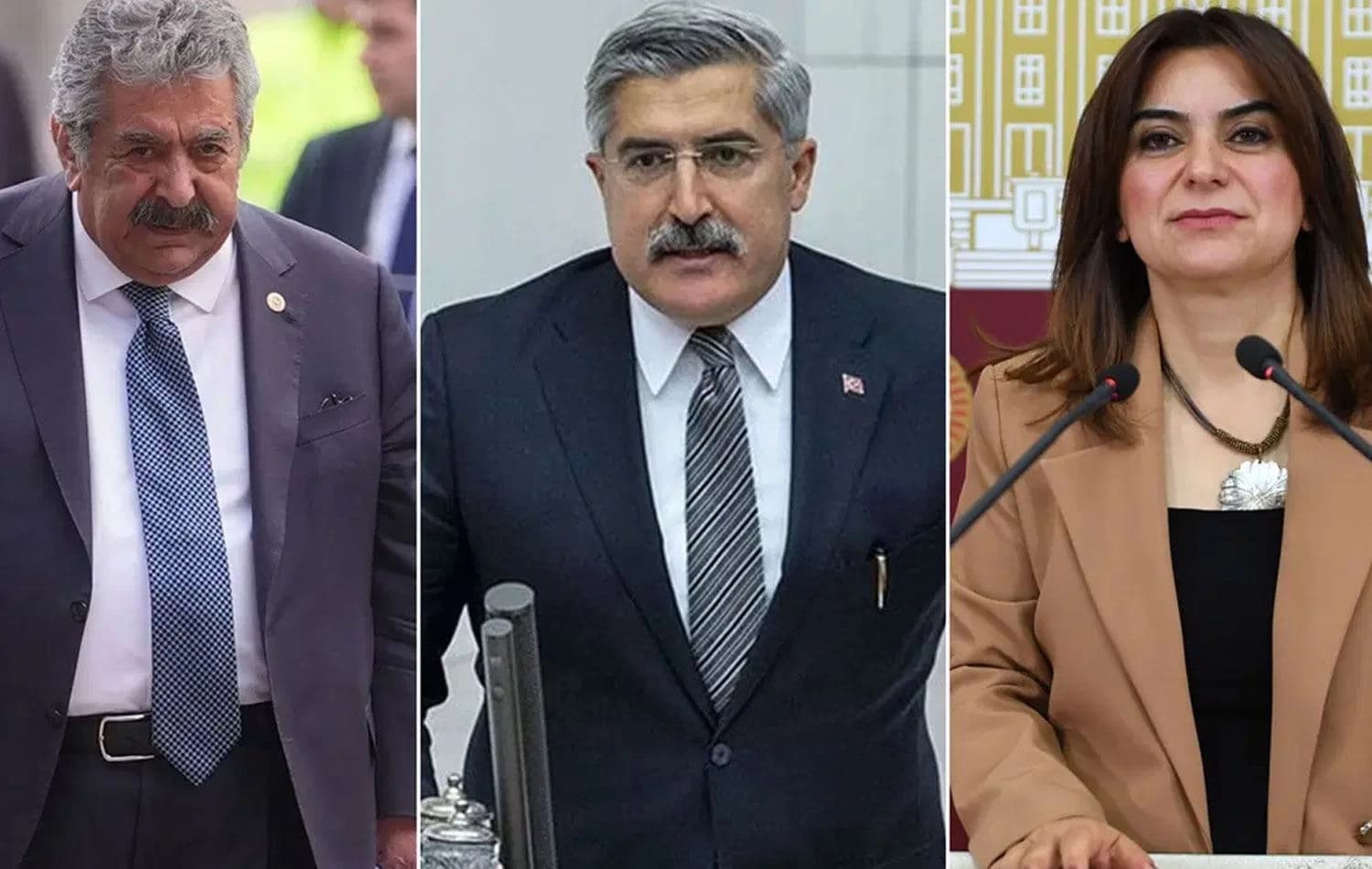 İmralı'ya giden heyet. Soldan sağa: Feti Yıldız, Hüseyin Yayman, Gülistan Kılıç